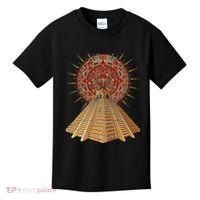 Ancient Sacred Mayan Aztec Calendar Pyramid Geometry Kids T-Shirt thumb 0