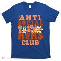 Anti Social Moms Club Groovy Flowers Antisocial Moms Club Gift T-Shirt thumb 0