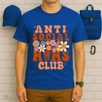 Anti Social Moms Club Groovy Flowers Antisocial Moms Club Gift T-Shirt thumb 6