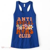 Anti Social Moms Club Groovy Flowers Antisocial Moms Club Gift Women's Tank Top thumb 0