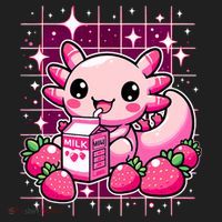 Axolotl Strawberry Milk Shake Anime Cute Kawaii Axolotl Women's Sweatshirt thumb 2