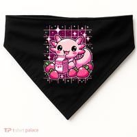 Axolotl Strawberry Milk Shake Anime Cute Kawaii Axolotl USA-Made Doggie Bandana thumb 0