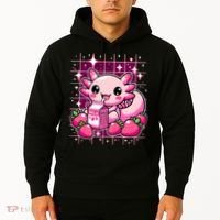 Axolotl Strawberry Milk Shake Anime Cute Kawaii Axolotl Hoodie thumb 2
