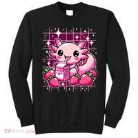 Axolotl Strawberry Milk Shake Anime Cute Kawaii Axolotl Sweatshirt thumb 0