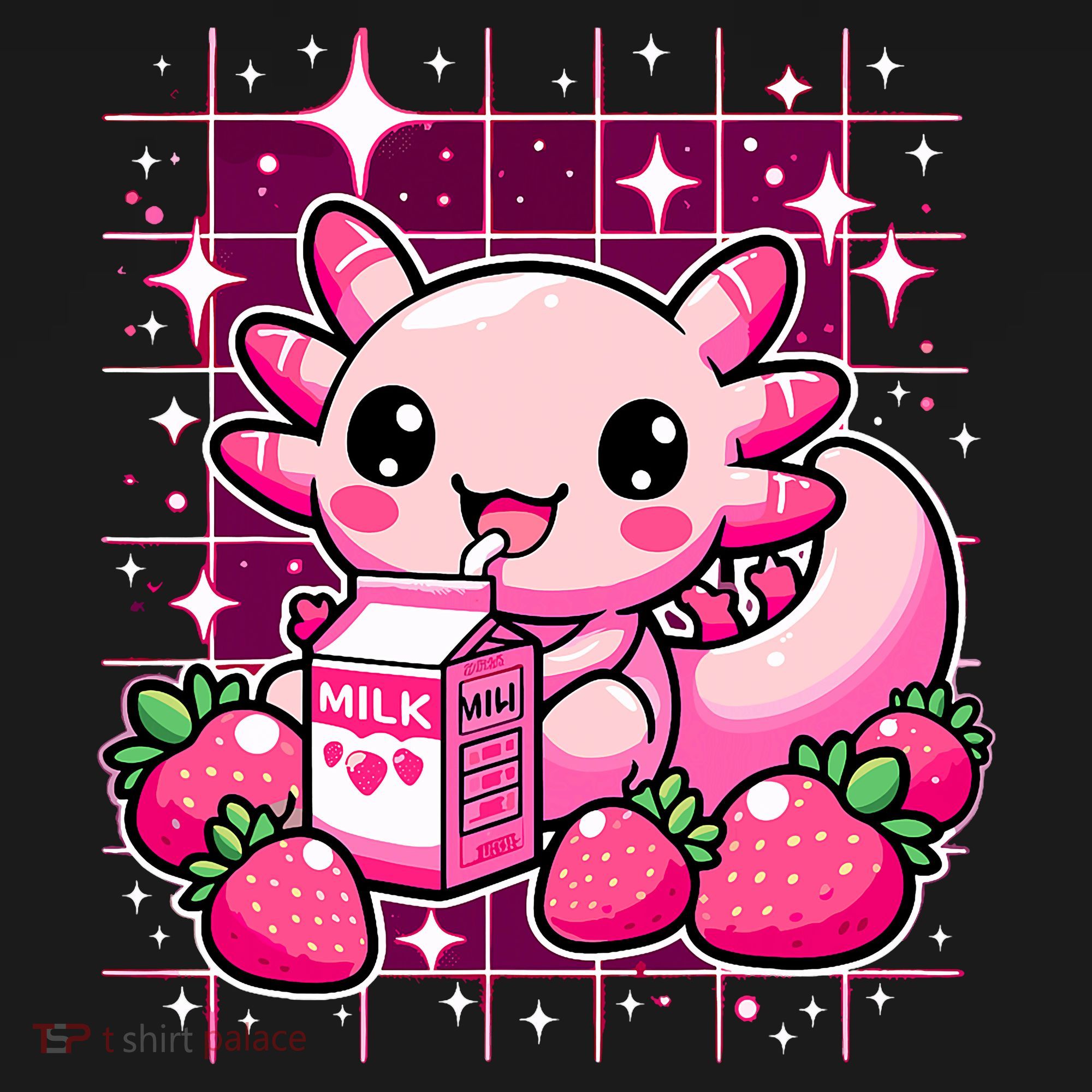 Axolotl Strawberry Milk Shake Anime Cute Kawaii Axolotl Sweatshirt