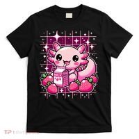 Axolotl Strawberry Milk Shake Anime Cute Kawaii Axolotl T-Shirt thumb 0