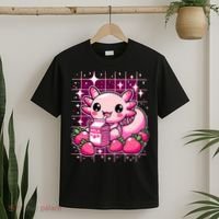 Axolotl Strawberry Milk Shake Anime Cute Kawaii Axolotl T-Shirt thumb 2