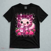 Axolotl Strawberry Milk Shake Anime Cute Kawaii Axolotl T-Shirt thumb 5