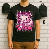 Axolotl Strawberry Milk Shake Anime Cute Kawaii Axolotl T-Shirt thumb 6