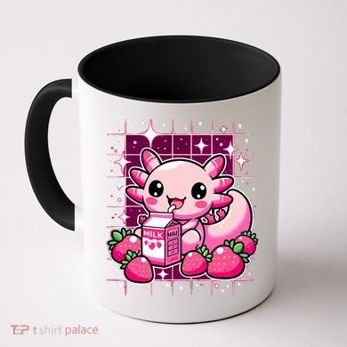 Axolotl Strawberry Milk Shake Anime Cute Kawaii Axolotl Coffee Mug