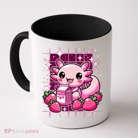 Axolotl Strawberry Milk Shake Anime Cute Kawaii Axolotl Coffee Mug thumb 0