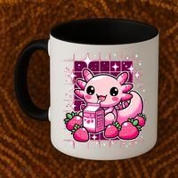 Axolotl Strawberry Milk Shake Anime Cute Kawaii Axolotl Coffee Mug thumb 2