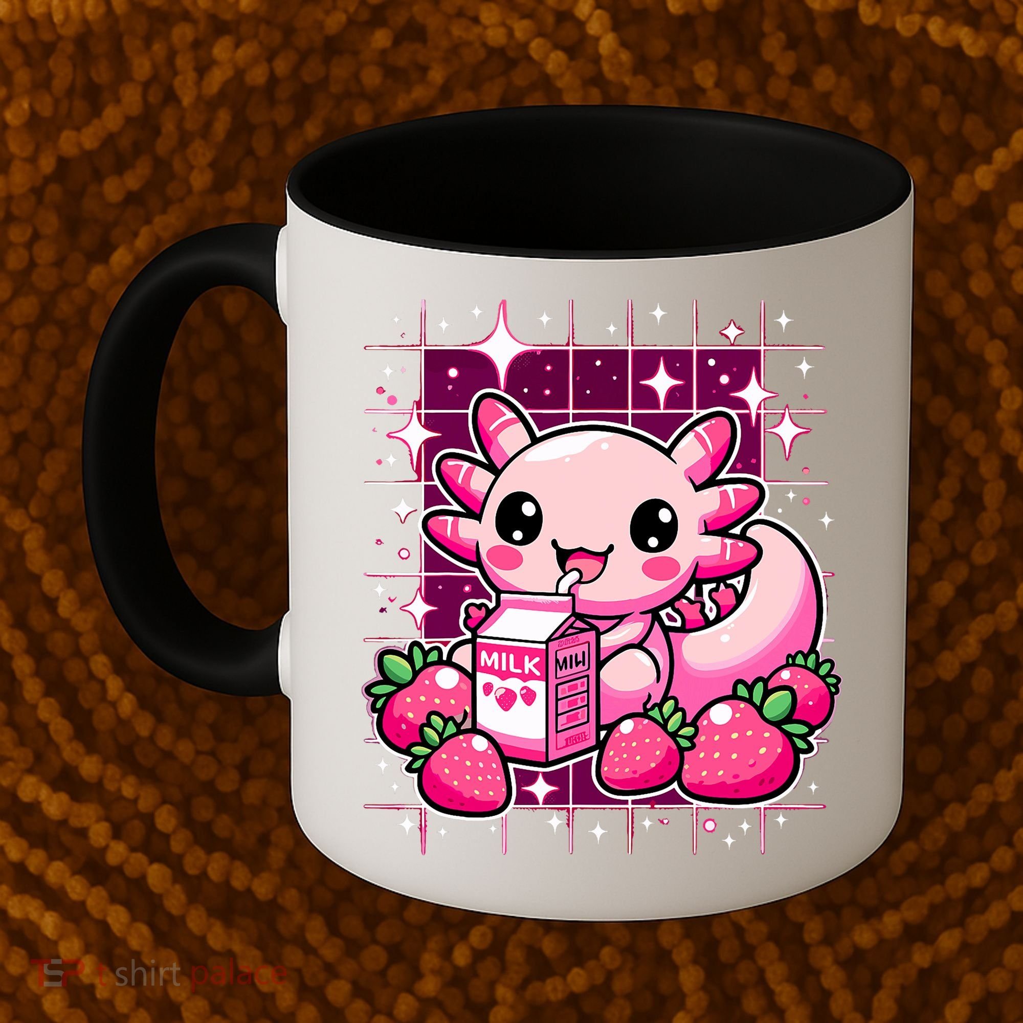 Axolotl Strawberry Milk Shake Anime Cute Kawaii Axolotl Coffee Mug