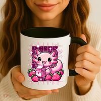 Axolotl Strawberry Milk Shake Anime Cute Kawaii Axolotl Coffee Mug thumb 3