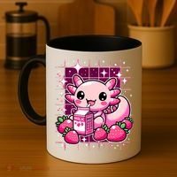 Axolotl Strawberry Milk Shake Anime Cute Kawaii Axolotl Coffee Mug thumb 4