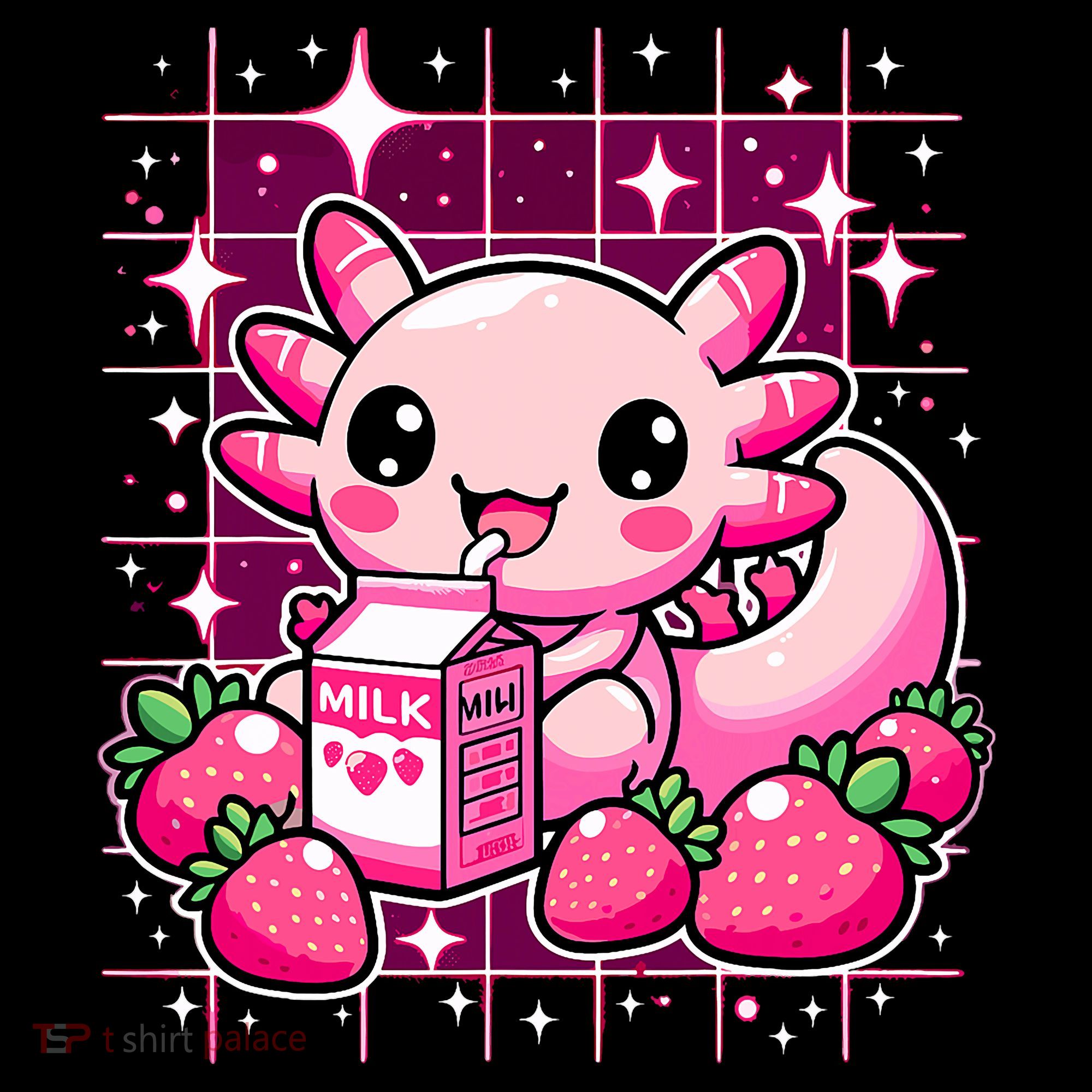 Axolotl Strawberry Milk Shake Anime Cute Kawaii Axolotl Coffee Mug