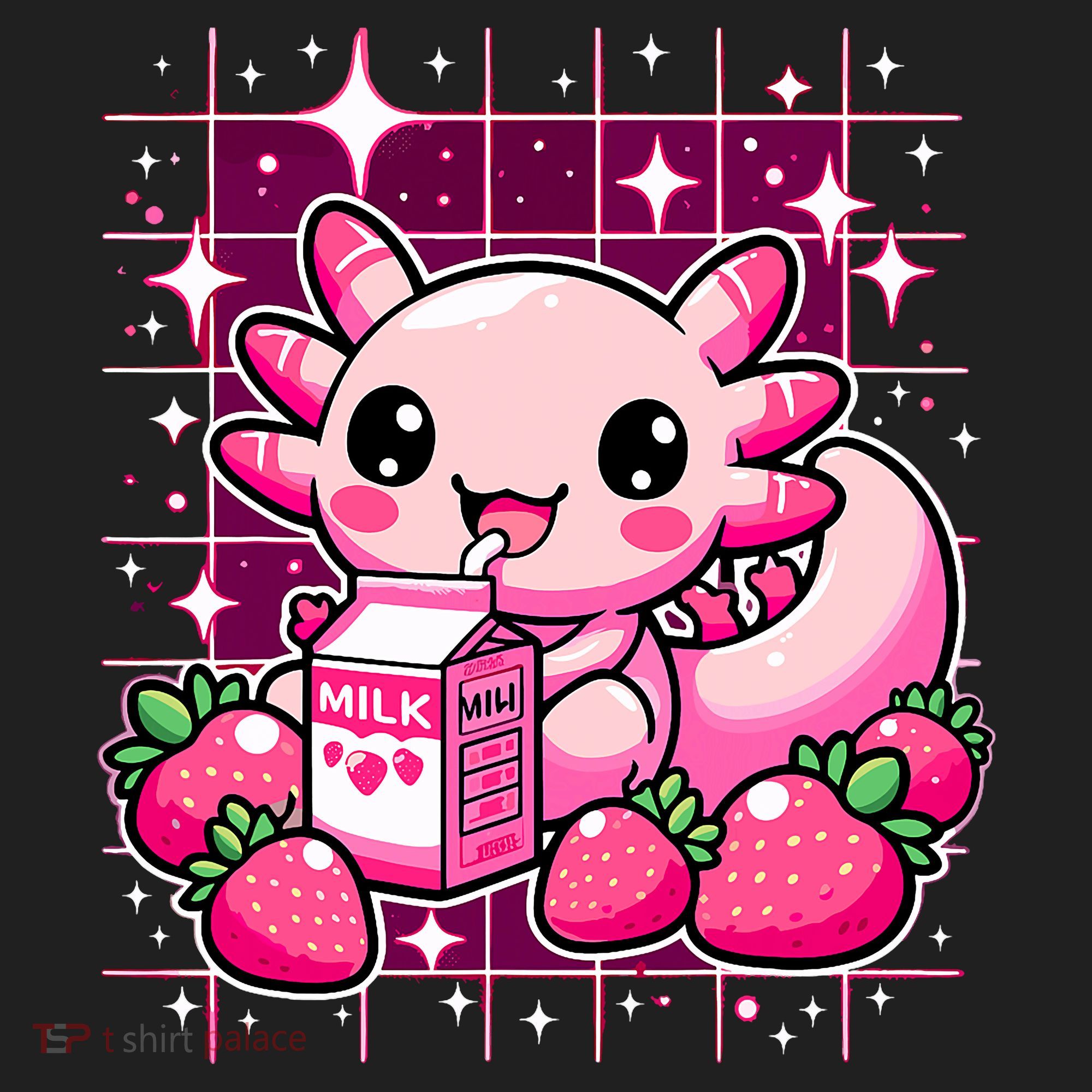 Axolotl Strawberry Milk Shake Anime Cute Kawaii Axolotl Beanie