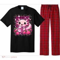 Axolotl Strawberry Milk Shake Anime Cute Kawaii Axolotl Pajama Set thumb 0