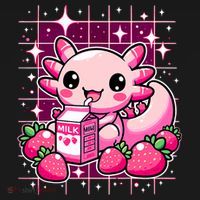Axolotl Strawberry Milk Shake Anime Cute Kawaii Axolotl Ornament thumb 1