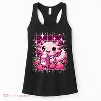 Axolotl Strawberry Milk Shake Anime Cute Kawaii Axolotl Women's Tank Top thumb 0
