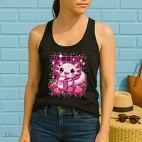 Axolotl Strawberry Milk Shake Anime Cute Kawaii Axolotl Women's Tank Top thumb 2
