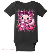 Axolotl Strawberry Milk Shake Anime Cute Kawaii Axolotl Baby Bodysuit thumb 0