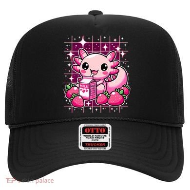 Axolotl Strawberry Milk Shake Anime Cute Kawaii Axolotl Hat