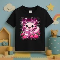 Axolotl Strawberry Milk Shake Anime Cute Kawaii Axolotl Toddler T-Shirt thumb 3