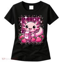 Axolotl Strawberry Milk Shake Anime Cute Kawaii Axolotl Women's T-Shirt thumb 0