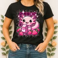Axolotl Strawberry Milk Shake Anime Cute Kawaii Axolotl Women's T-Shirt thumb 2