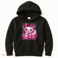 Axolotl Strawberry Milk Shake Anime Cute Kawaii Axolotl Kids Hoodie thumb 0