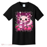 Axolotl Strawberry Milk Shake Anime Cute Kawaii Axolotl Kids T-Shirt thumb 0