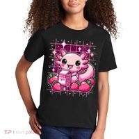 Axolotl Strawberry Milk Shake Anime Cute Kawaii Axolotl Kids T-Shirt thumb 2