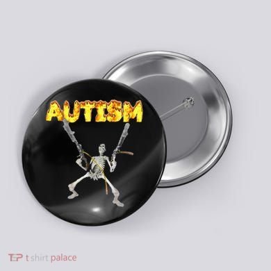 Autism Skeleton Meme Button