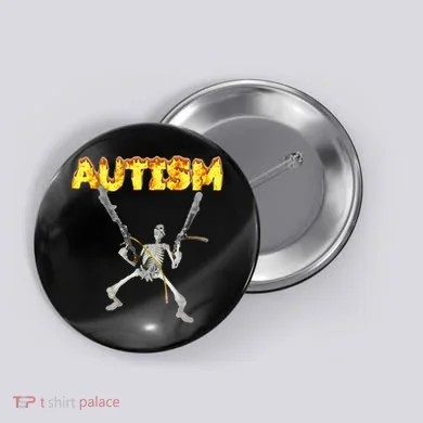 Autism Skeleton Meme Button