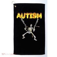 Autism Skeleton Meme Golf Towel thumb 0