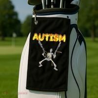 Autism Skeleton Meme Golf Towel thumb 2