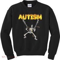 Autism Skeleton Meme Kids Sweatshirt thumb 0