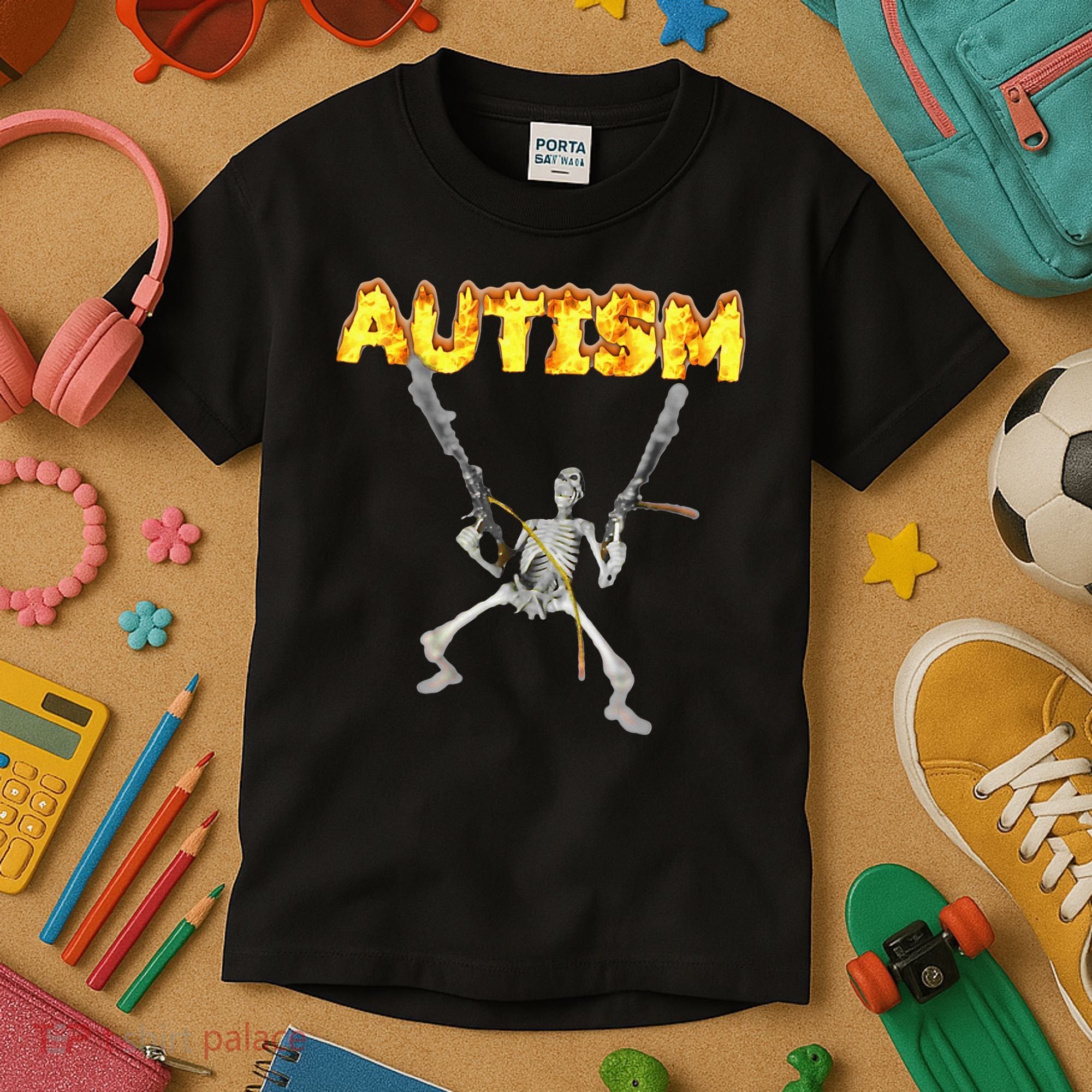 Autism Skeleton Meme Kids T-Shirt