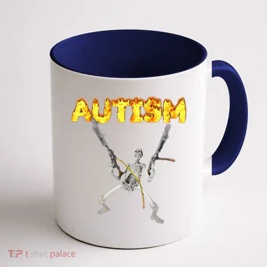 Autism Skeleton Meme Coffee Mug back