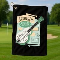 Acoustic Souls Musical Guitar Golf Towel thumb 1