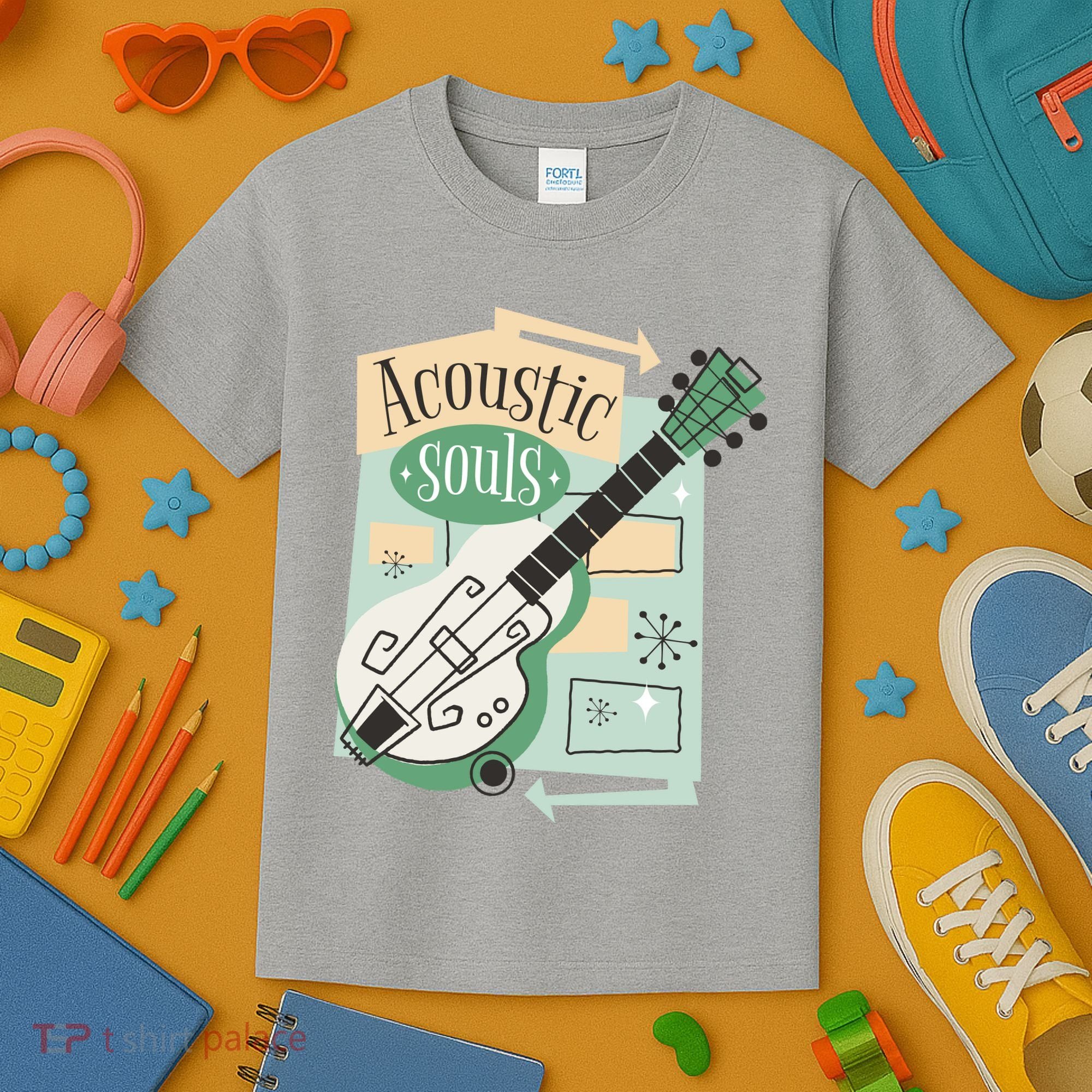 Acoustic Souls Musical Guitar Kids T-Shirt