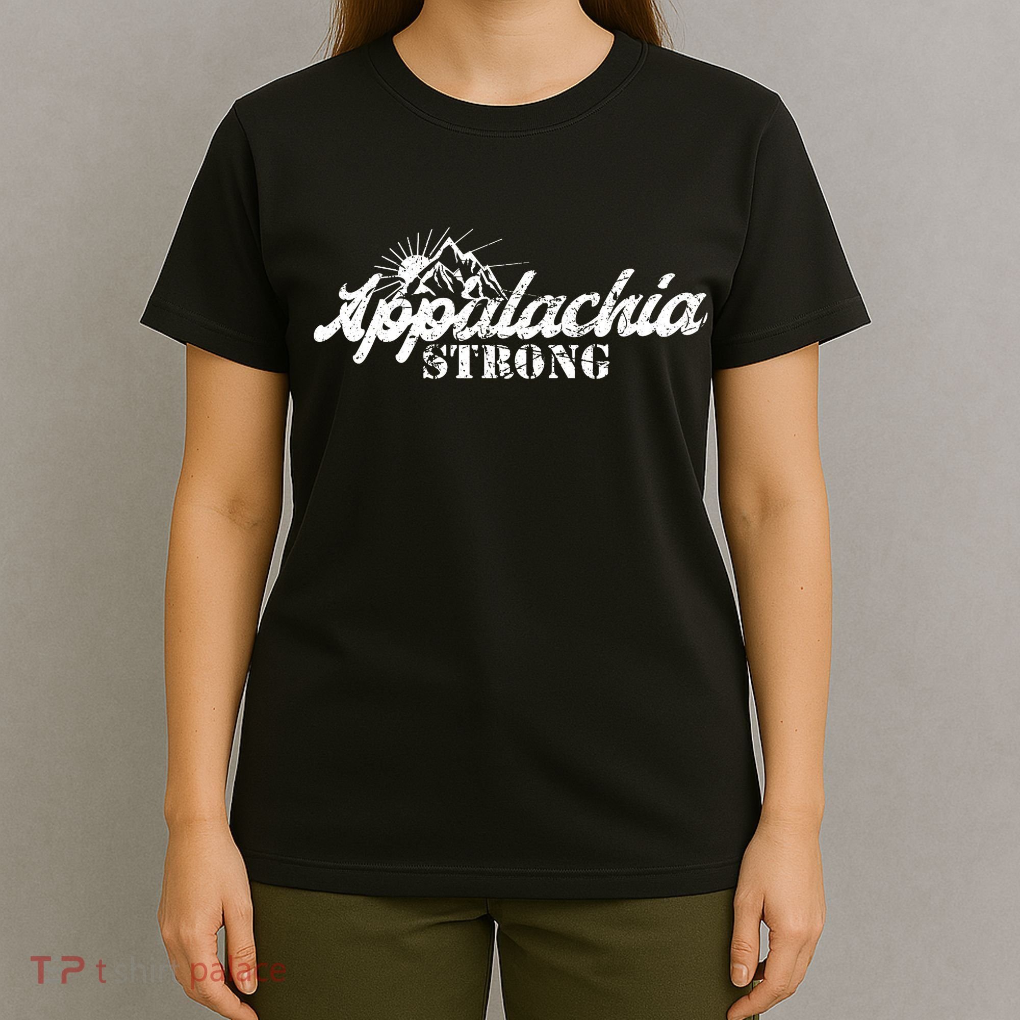 Appalachia Strong Mountain Silhouette Typography T-Shirt