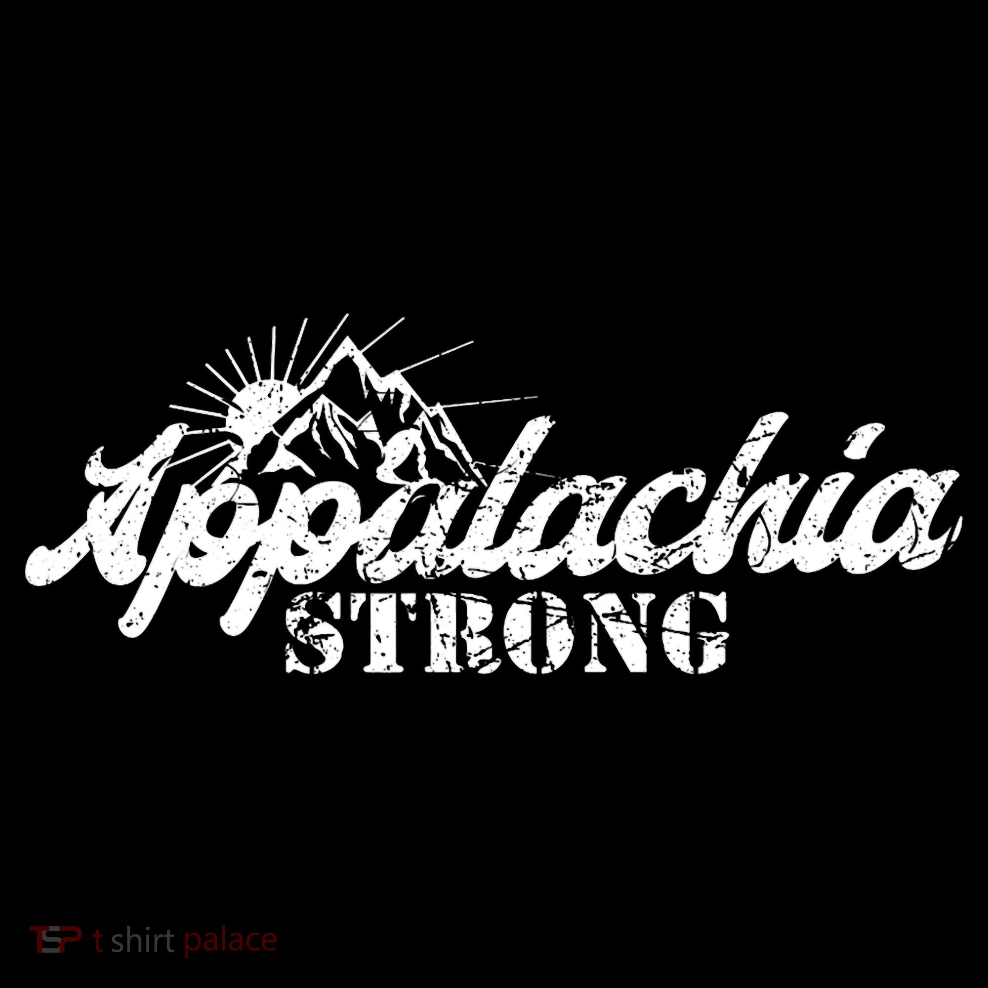 Appalachia Strong Mountain Silhouette Typography Polo