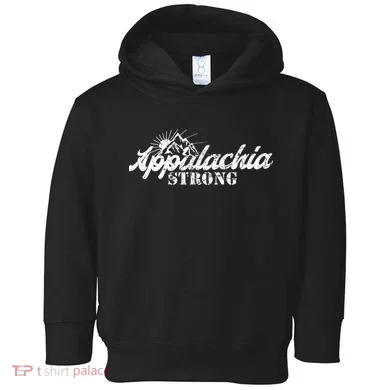 Appalachia Strong Mountain Silhouette Typography Toddler Hoodie
