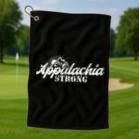 Appalachia Strong Mountain Silhouette Typography Golf Towel thumb 1