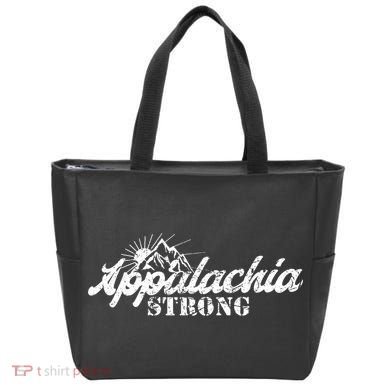 Appalachia Strong Mountain Silhouette Typography Tote Bag