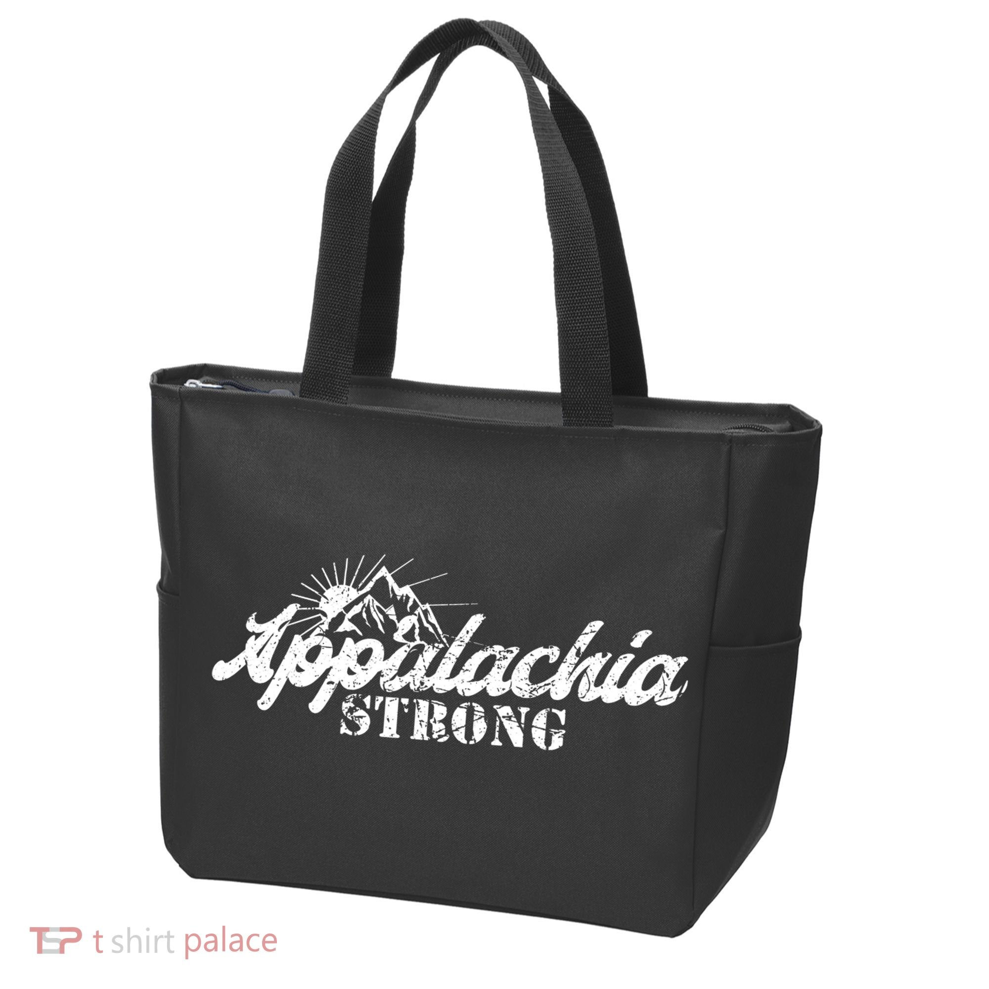Appalachia Strong Mountain Silhouette Typography Tote Bag