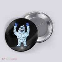 Abominable Snow Monster Christmas Abominable Snowman Button thumb 0