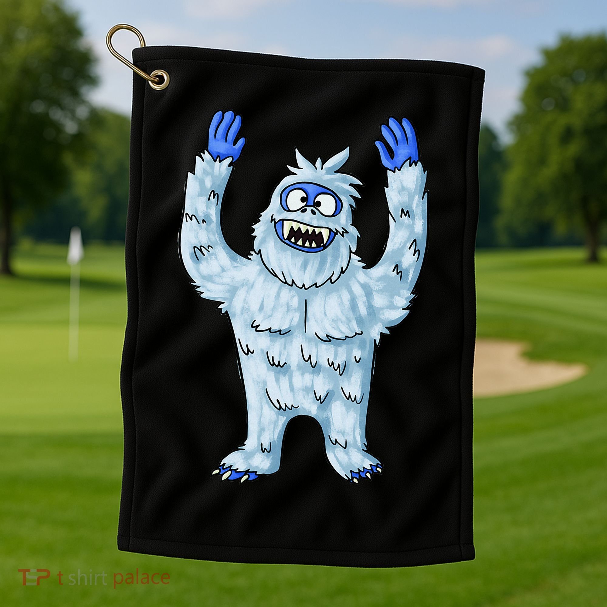 Abominable Snow Monster Christmas Abominable Snowman Golf Towel
